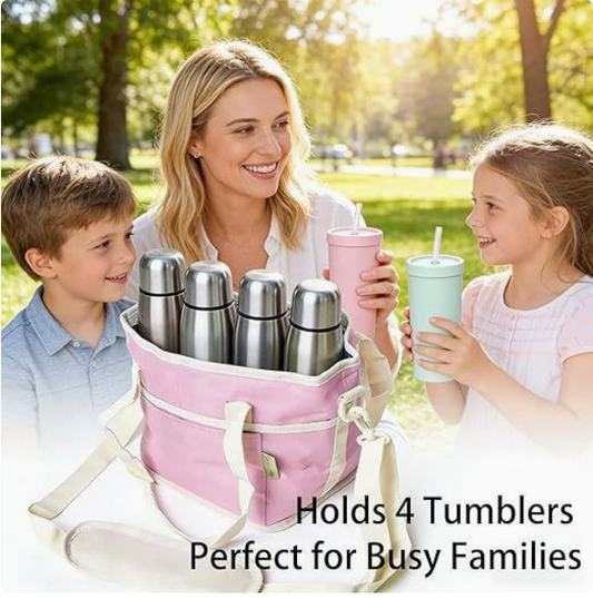 ✨60% OFF🧋4-Cup Drink Tote with Shoulder Strap – Carry All Your Drinks, Hands-Free & Leak-Proof ☕🥤👜