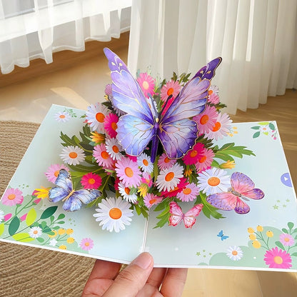 🦋 Perfect Mother's Day gift🦋 Vibrant 3D  Butterfly & Daisy Pop-Up Greeting Card🦋