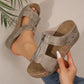 Women's Fashion Rivet Wedge Fish Mouth Thick Bottom Sandals
