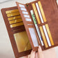 ✨2026 New Arrival👛Women's long wallet, stylish clutch, elegant solid color RFID blocking leather wallet👛